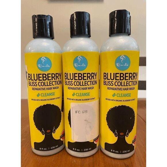 Curls Blueberry Bliss Collection Reparative Hair Wash Cleanse Lot of 3 - Picture 1 of 2